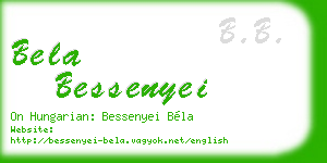 bela bessenyei business card